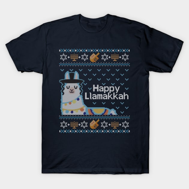 Funny Ugly Hanukkah Sweater, Llama Llamakkah T-Shirt by HolidayoftheWeek